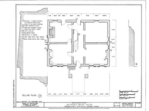 Virginia Palladian house plans, detailed blueprints, Traditional 