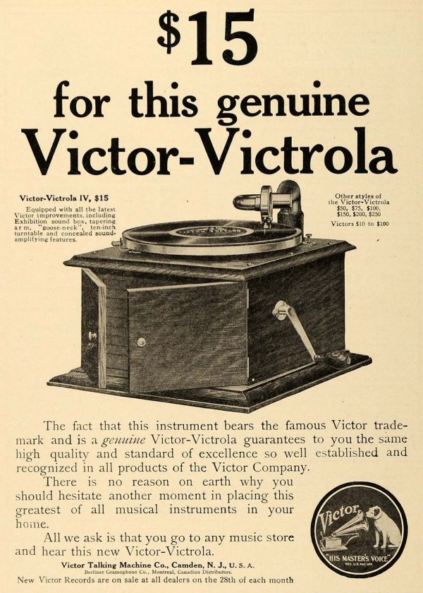 1911 Ad Victor Victrola Model IV Record Player Nipper  