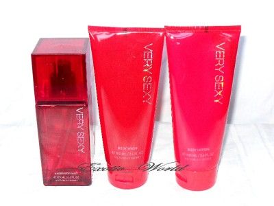 VICTORIA SECRET VERY SEXY WASH~LOTION~ MISTS SET 3 Pcs  