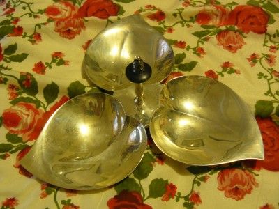 GORGEOUS SILVER ON COPPER SERVING TRAY WITH BAKELITE HANDLE  