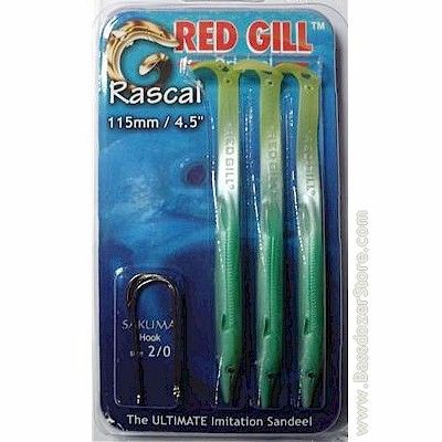 Original Red Gill Sand Eel Lures ~ Teasers for Striped Bass 