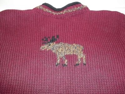   Womens Christopher & Banks Wildlife Animal Moose Sweater Sz S  