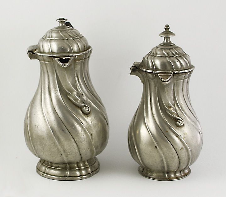 EUROPEAN PEWTER TEAPOTS FRENCH/PORTUGUESE 1800s  