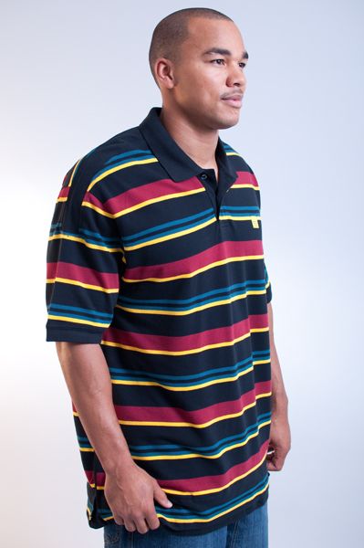 NEW MENS MARITHE FRANCOIS GIRBAUD BLACK RED YELLOW STRIPED POLO SHIRT 