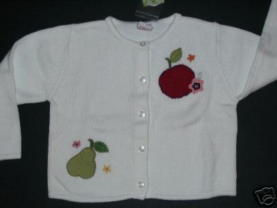 NWT Gymboree Apple for the Teacher White Cardigan 3T  