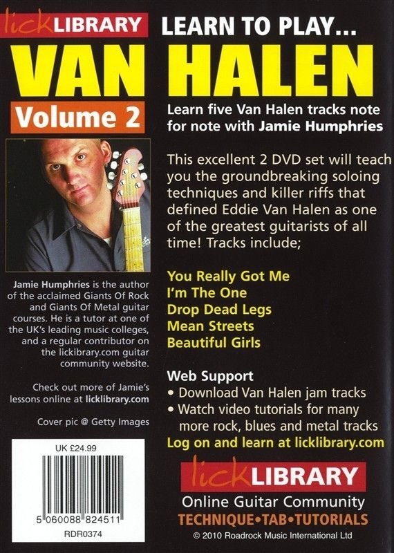 LICK LIBRARY LEARN TO PLAY VAN HALEN VOLUME 2 DVD SET  