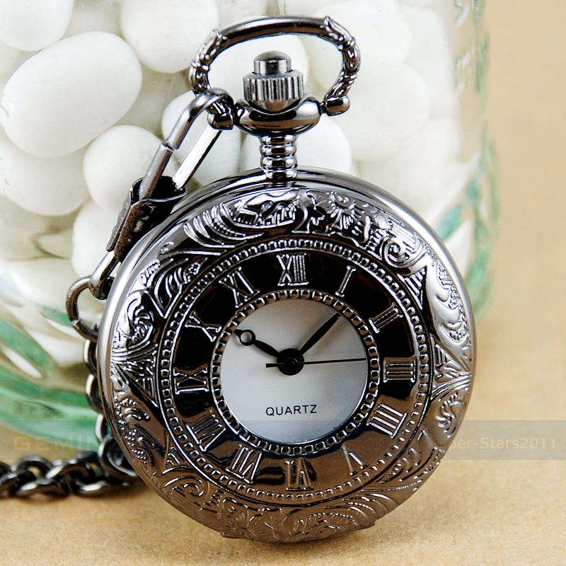 Classic Mirror Timepiece Roman+Arabic Number Pendant Pocket Watch 