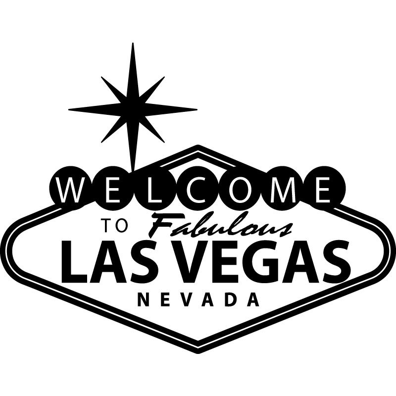 Wall Stickers Vinyl Decal poker Las Vegas sign 55x70cm  