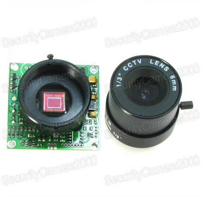 520TVL 1/3 SONY CCD PCB Board Security Camera 6mm Lens  