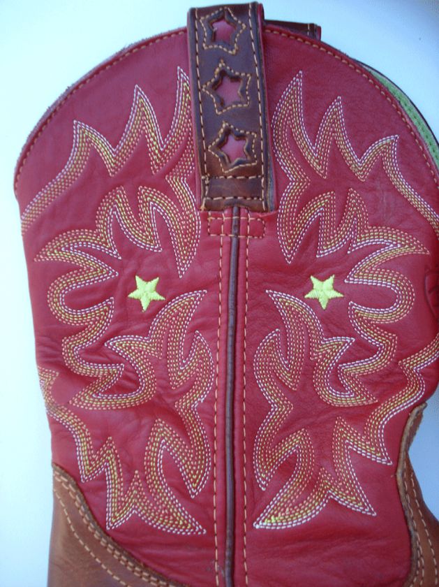 ARIAT womens cowboy boots tan red FAT BABYS ? 7.5 B Clean and cute 