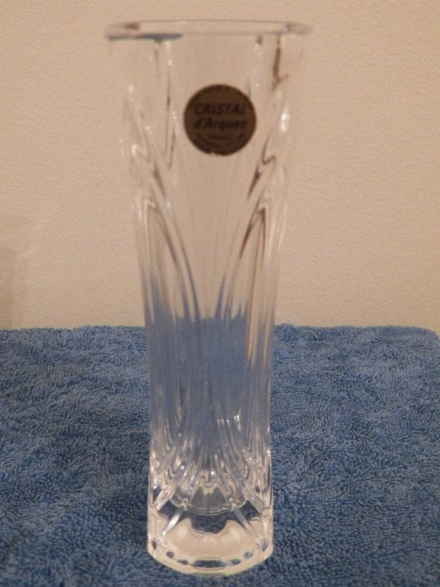   Lead Crystal Cristal dArques France Bud Vase Art Glass Decor  