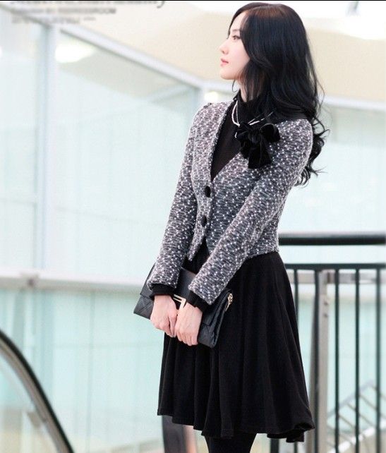 FANCYQUBE TURTLE NECK KNITTED LONG SLEEVES DRESS WITH BELT WF1581 