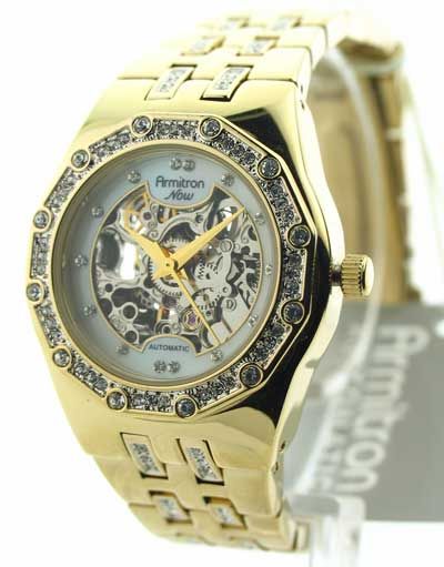 Armitron 75 3723MPGP Women Automatic Goldtone Watch New 086702435562 