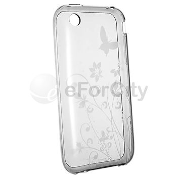 Clear White Flower Butterfly TPU silicone Soft Hard Case Cover for 