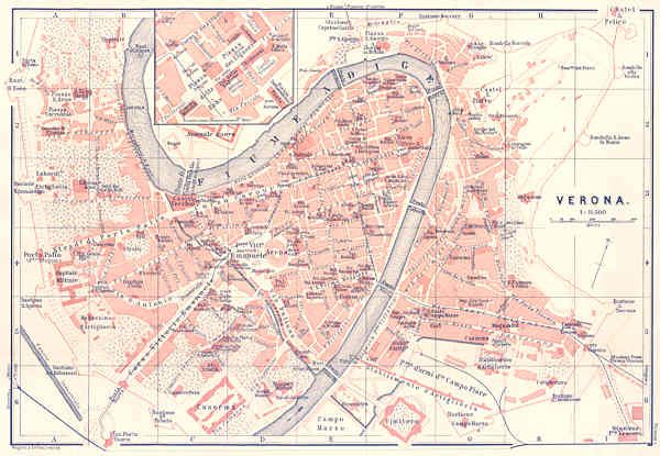 ITALY VERONA. Italia. #10201. Old City Map Plan.1899  