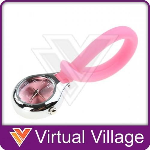 Rubber Silicone Pink Nurse Nurses Watch Bag Fob #1  