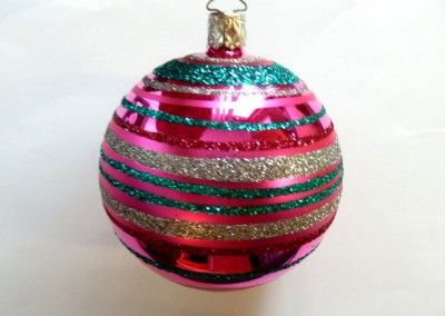 INGE GLAS KUGEL BALL GERMAN BLOWN GLASS CHRISTMAS TREE ORNAMENT 