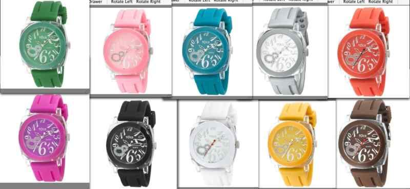 TOCS NEW WOMENS 40001 ANALOG ROUND WATCH IN 11 COLORS  