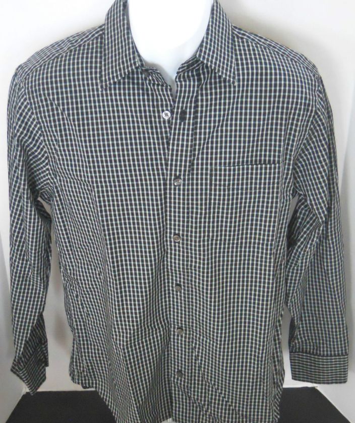 Banana Republic Mens Black Check Button Down Shirt Sizes S XXL  