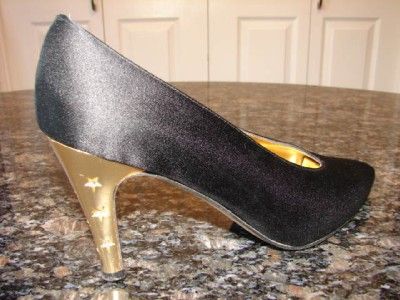 SO Fabulous Vintage 80s Timothy Hitsman Black satin & Gold Starry 