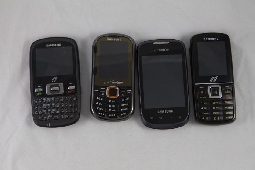 Lot of 4   Includes Samsung SGH T499, SGH T401G, SCHU460, R355C   AS 