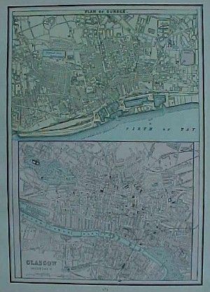 1888 Maps DUNDEE GLASGOW Scotland + BELFAST KILLARNEY  