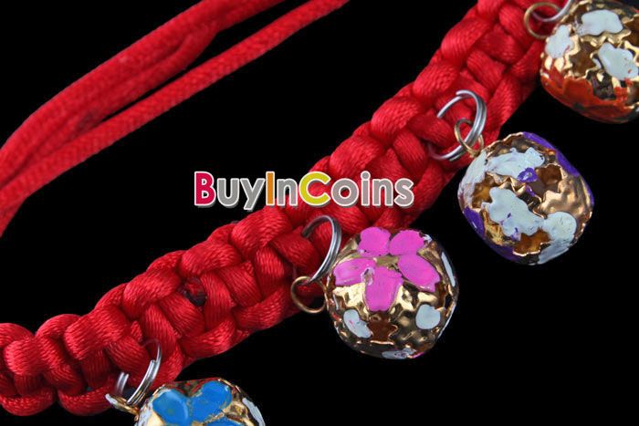 New Pet Dog Cat Puppy Collar Adjustable Neck Strap 5 Small Bells 