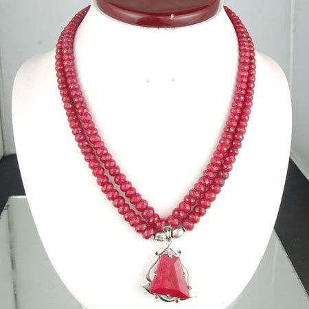 TOP QUALITY RICH RED NATURAL RUBY NECKLACE 6MM 10MM BDS  