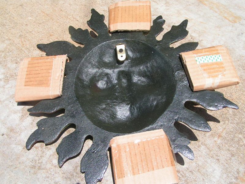 Cast Iron Sun Face Wall Hang Garden Sign  