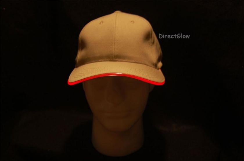 LED Lighted Glow Hat  Khaki Fabric 722301710951  