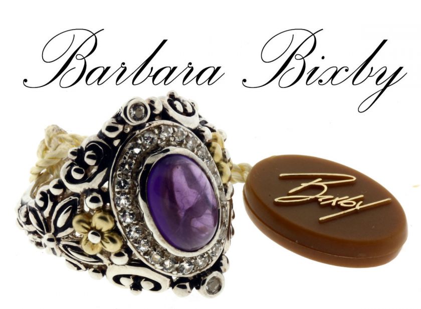 BARBARA BIXBY AMETHYST RING IN 18K & SILVER NEW SIZE 9  