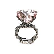   auth VBH 18ct white gold black diamonds & pink tourmaline Tattoo Ring