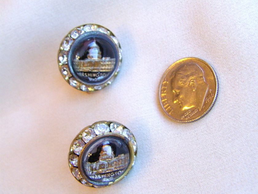   American political SOUVENIR WASHINGTON DC CAPITOL bldg rhines EARRINGS