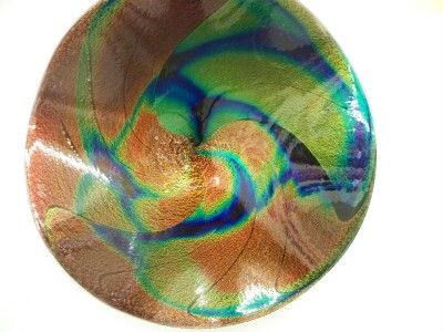 HAND BLOWN GLASS ART WALL PLATTER DICHROIC GLASS #2296 ONEIL  