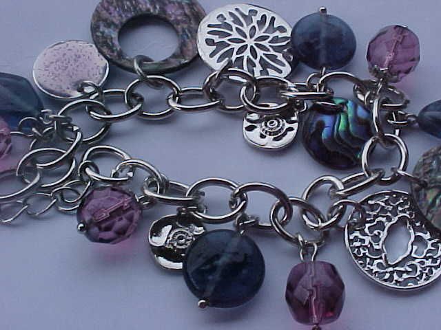   NEPTUNE AMETHYST PREMIER MONTANA BLUE GLASS BEADING DESIGN BRACELET