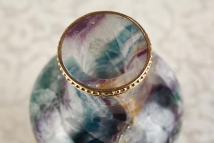 Fluorite Stone Vase Urn Blue John English Ormolu  