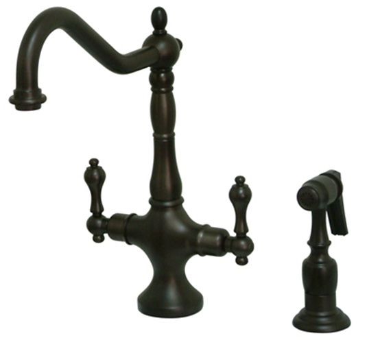 Kingston Brass Kitchen Faucet with Side Sprayer Bronze  