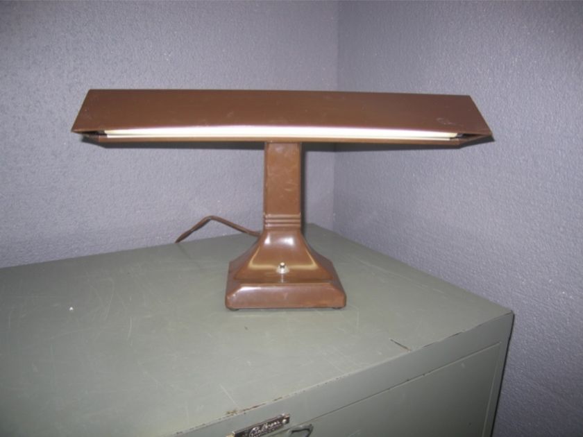 Machine age industrial metal mad men desk office lamp 60s mid century 