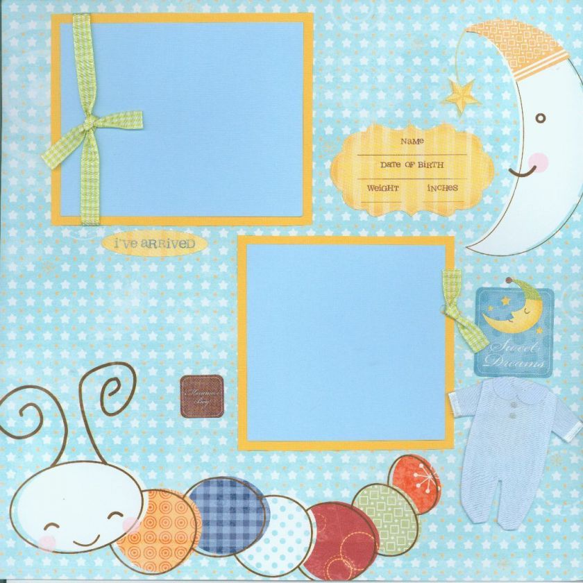 SWEET DREAMS BABY BOY premade scrapbook pages by SASSY Moon 