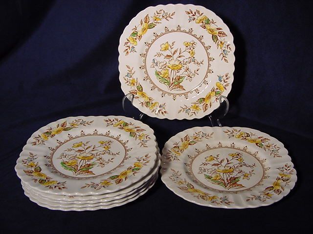   Set (7) J & G Meakin England Staffordshire Braemar Transferware Plates