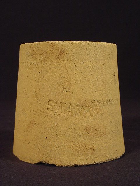 RARE SIGNED SWANK POTTERY STOVE FOOT JOHNSTOWN PA YELLOW WARE  