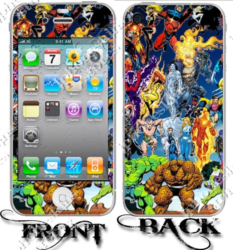 NEW MARVEL SUPERHERO SQUAD IPOD IPHONE VINYL SKINS  