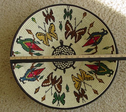 Handwoven WOUNAAN Bowl BUTTERFLIES/BIRDS Large L@@K  