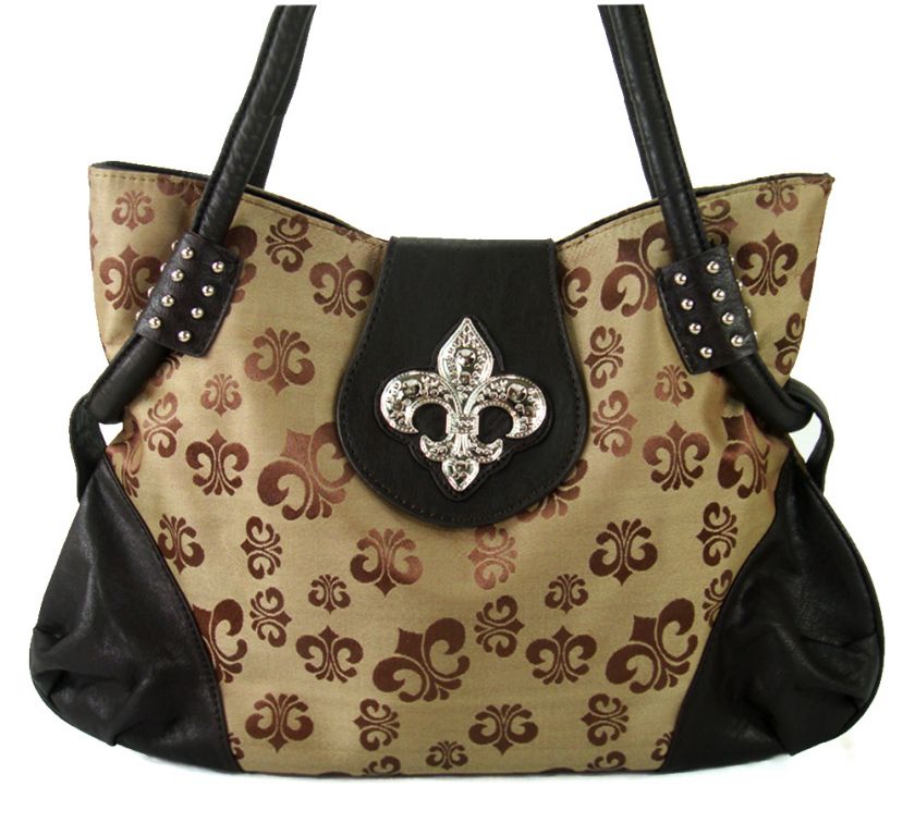 New Fashion Fleur De Lis Jacquard Handbag Purse  BR  