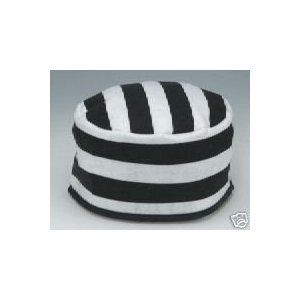 FELT STRIPED PRISONER HAT Jail Halloween Costume  