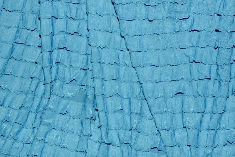 SPANDEX STRETCH RUFFLES TURQUOISE FABRIC BY THE YARD  