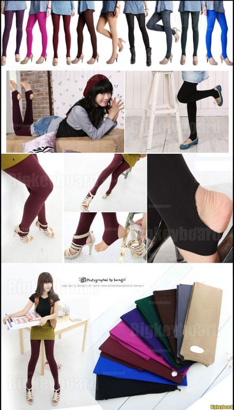   Womens Slim Stretch Stirrup Leggings Open Heel Pant Tights  