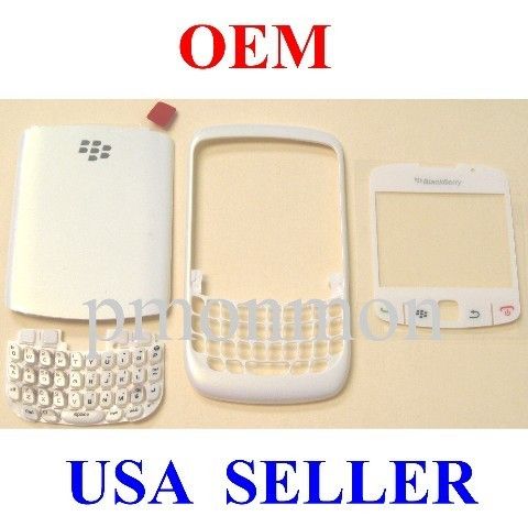 OEM White Blackberry Curve 8530 Housing w/ Lens Keypad  