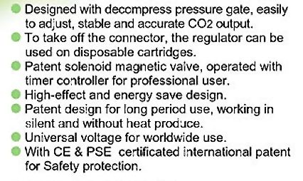 FUNCTIONS CO2 Regulator + Solenoid   Diffuser Calve  