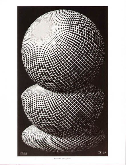 ESCHER geometric print THREE SPHERES I  